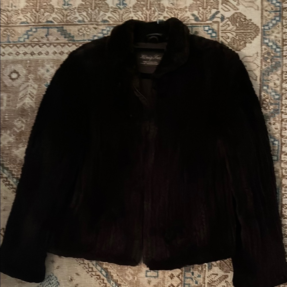 Elegant Dark Brown Faux Fur Jacket